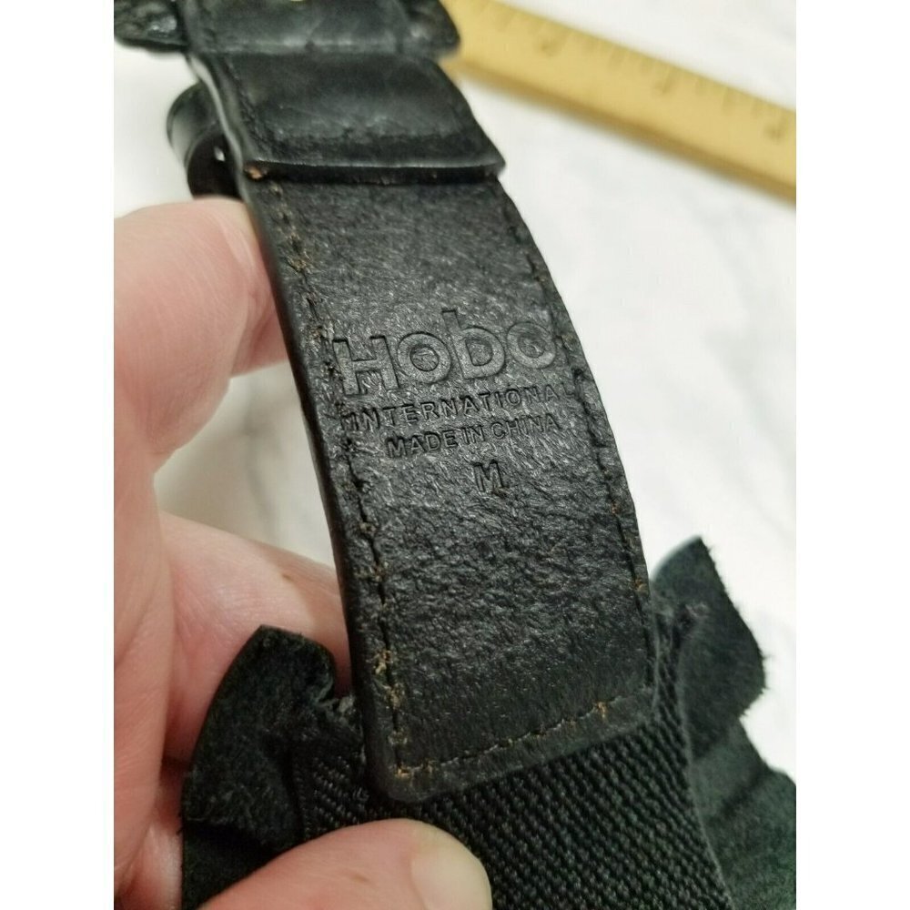 Hobo International Black Leather Belt ruffles size Medium - Picture 8 of 16